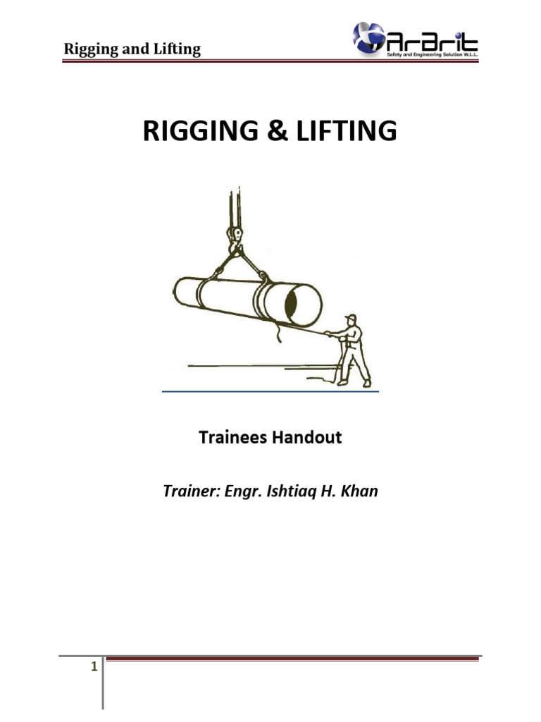 Rigging and Lifting Safety Guide | PDF | Crane (Machine) | Elevator