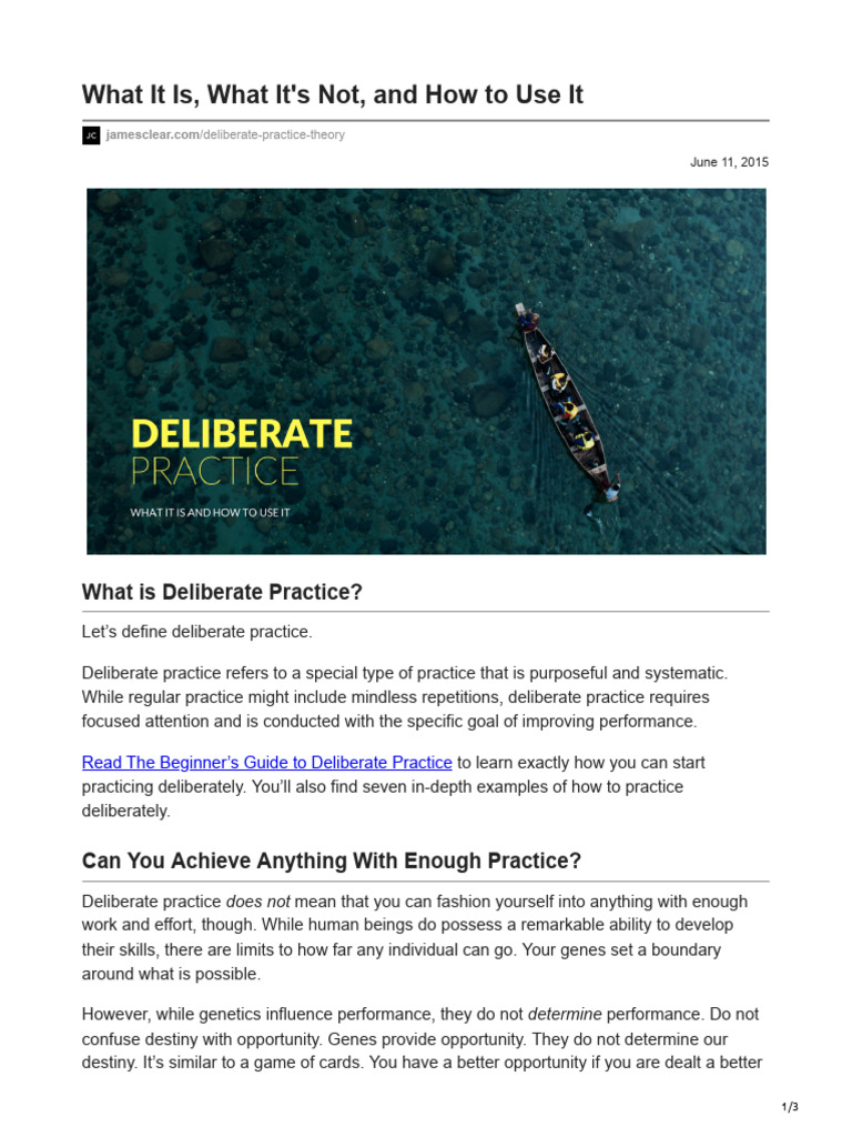 Understanding Deliberate Practice | PDF | Cognition | Cognitive Science