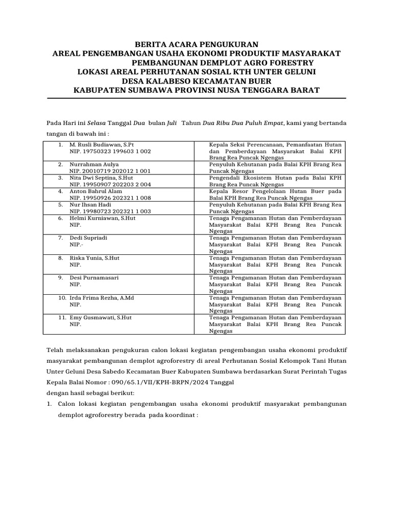 Pengukuran Demplot Agroforestry Sumbawa | PDF