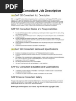 SAP SD Consultant Job Description in Word Format