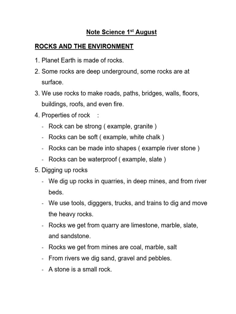 Note Science 1st August | PDF