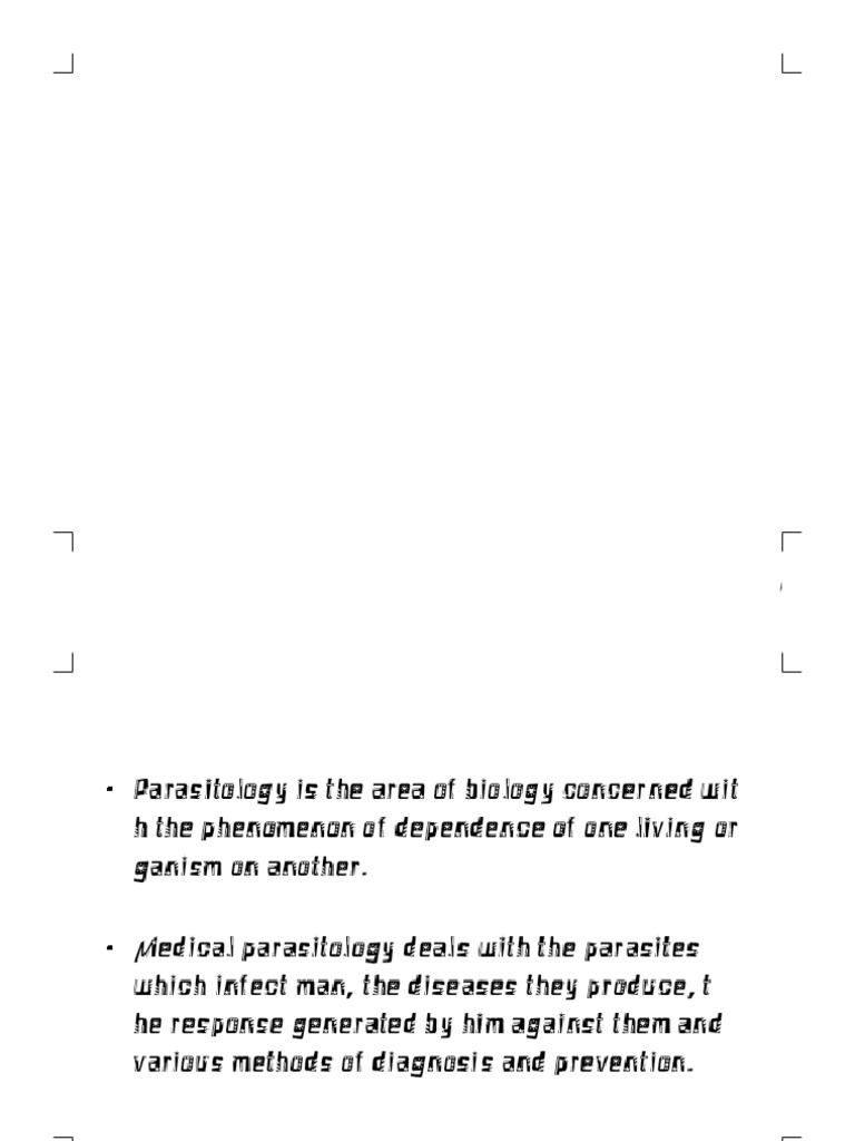 Introduction To Parasitology Lecture Notes 01 - Phoenix | PDF