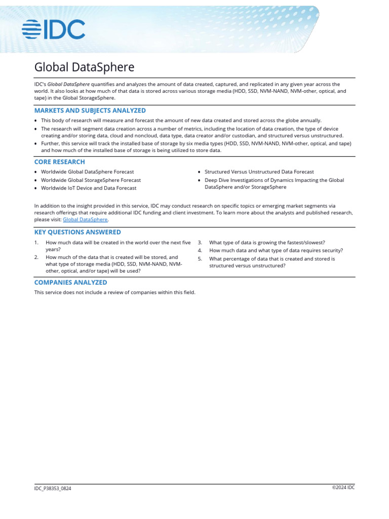 Global DataSphere Forecast 2025 | PDF