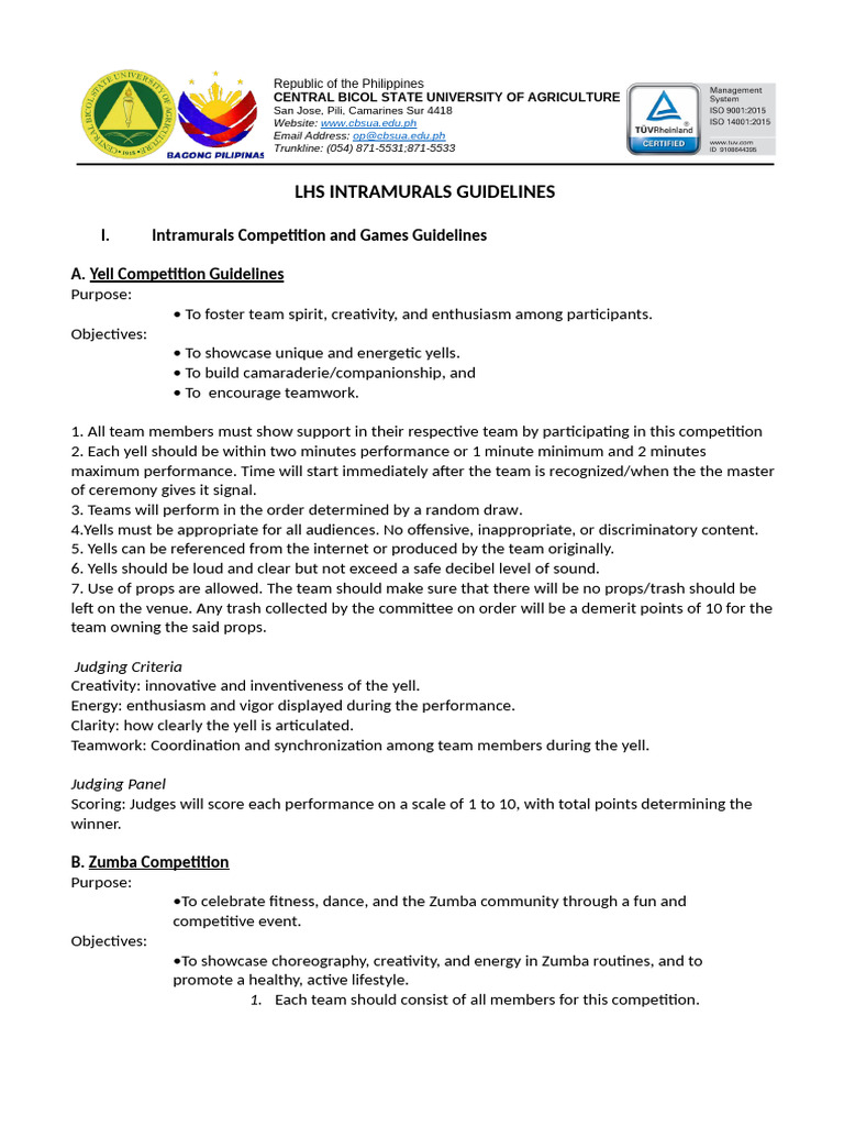 Intramurals Poster Making Guidelines | PDF | Essays | Referee