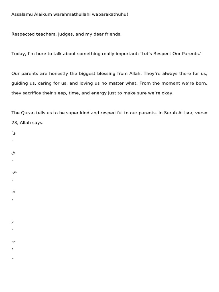 Respecting Parents in Islam | PDF | Religious Books | Islamic Belief ...