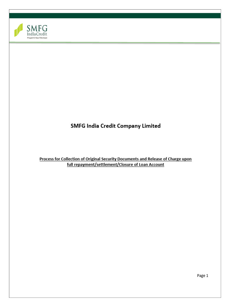SMICC Loan Closure Document Release Process | PDF | Loans | Notary Public