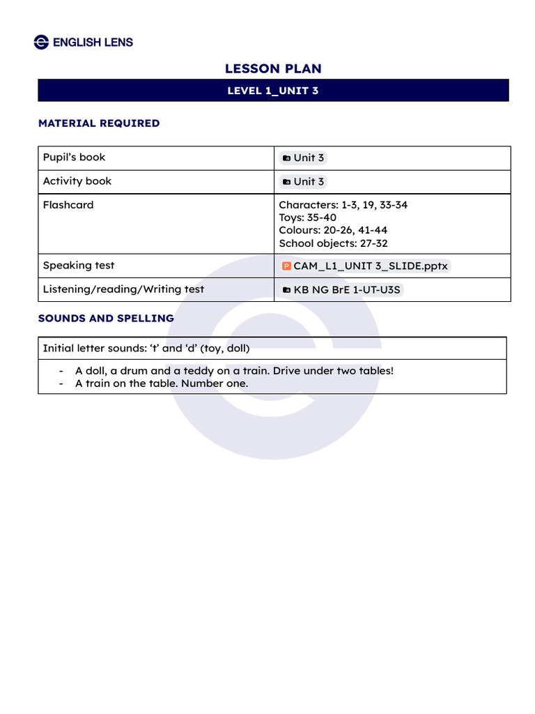 Cam - L1 - Unit 3 | PDF