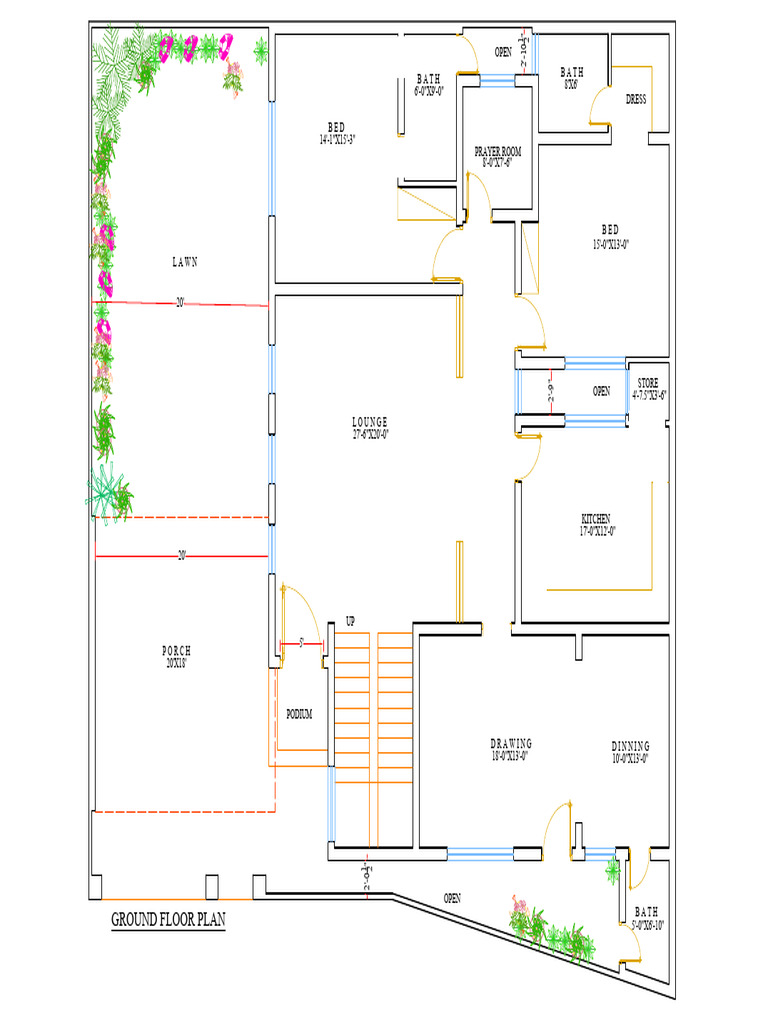 Ground Floor Plan Dimensions and Layout | PDF