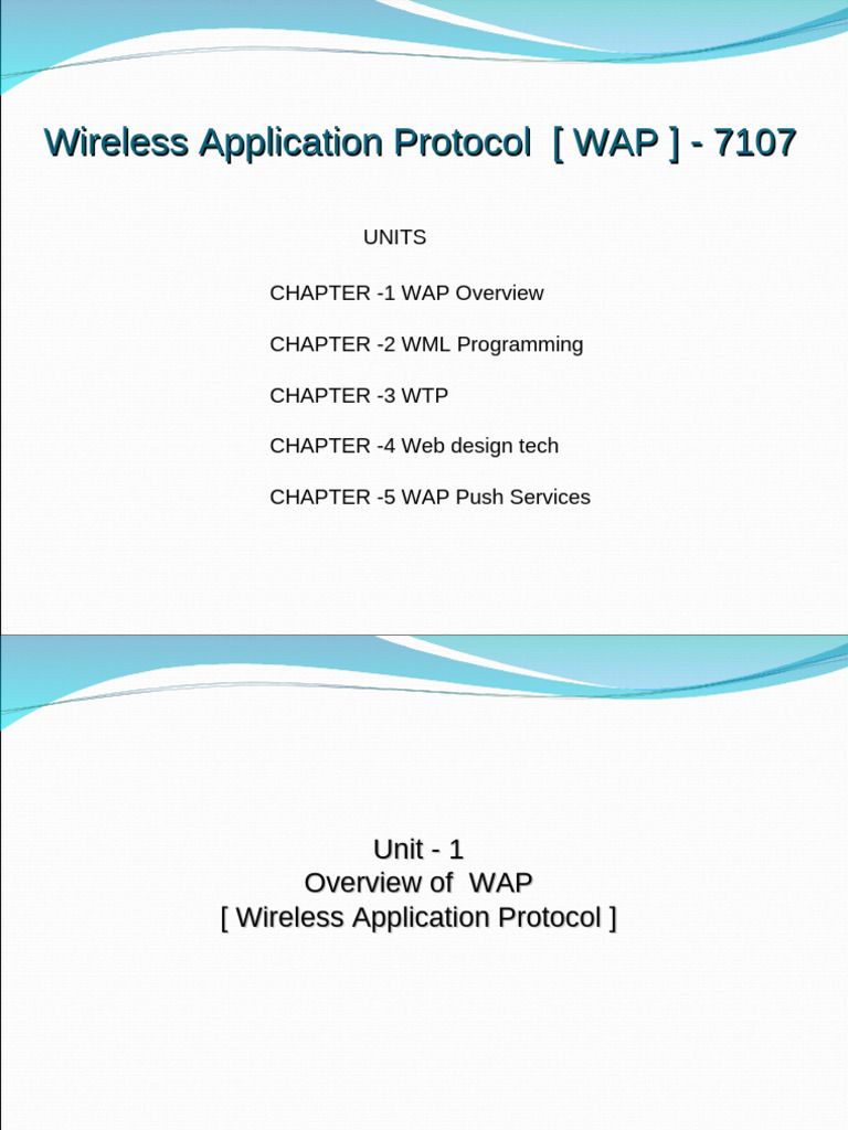 Chapter -1 WAP Overview | PDF | Proxy Server | Computer Network