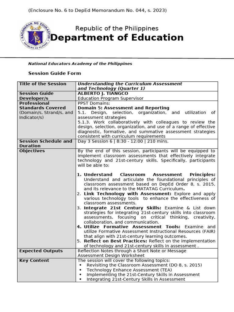 Curriculum Assessment & Technology Guide | PDF | Educational Assessment ...