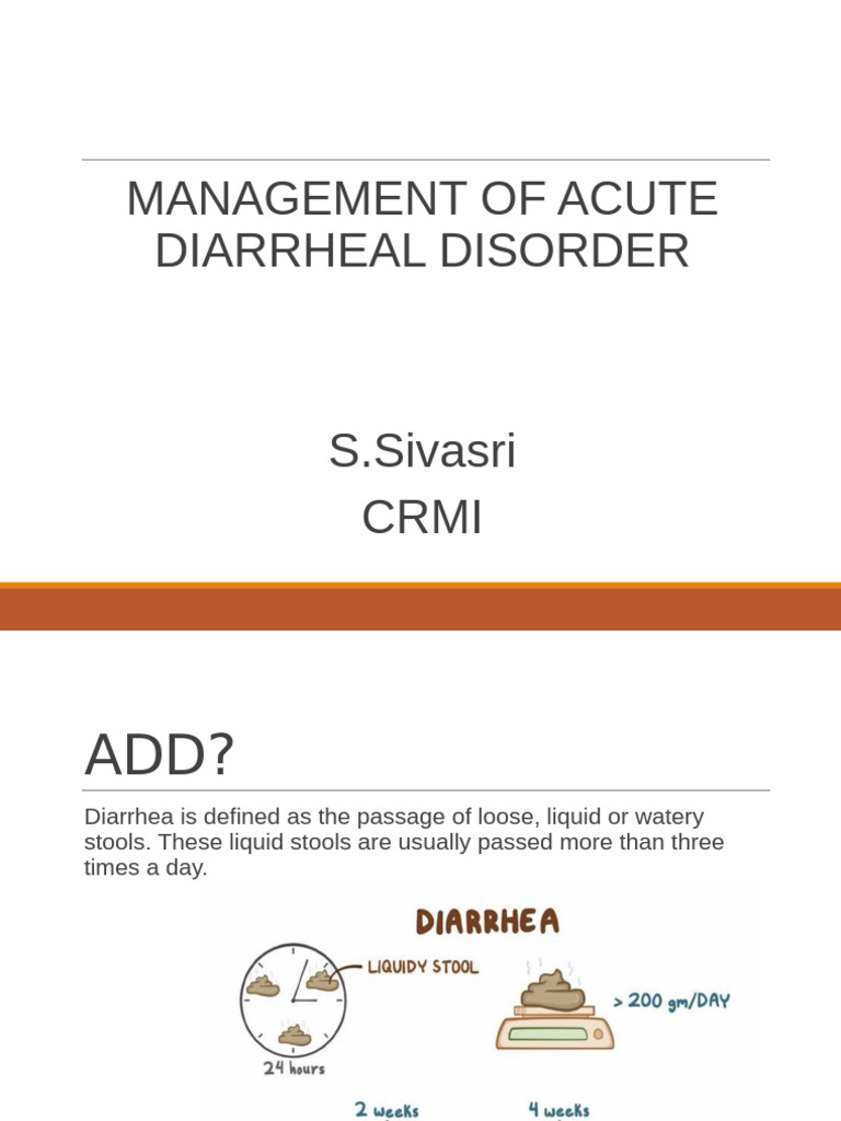 Acute Diarrheal Disorder Management Guide | PDF | Diarrhea | Diseases ...