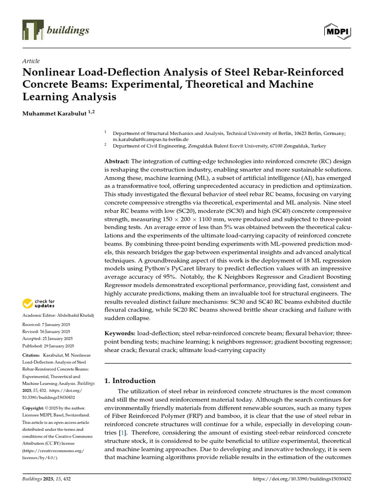 Nonlinear Analysis of Concrete Beams with ML | PDF | Fracture ...