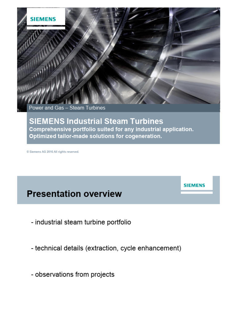 Siemens Industrial Steam Turbine Overview | PDF | Valve | Steam