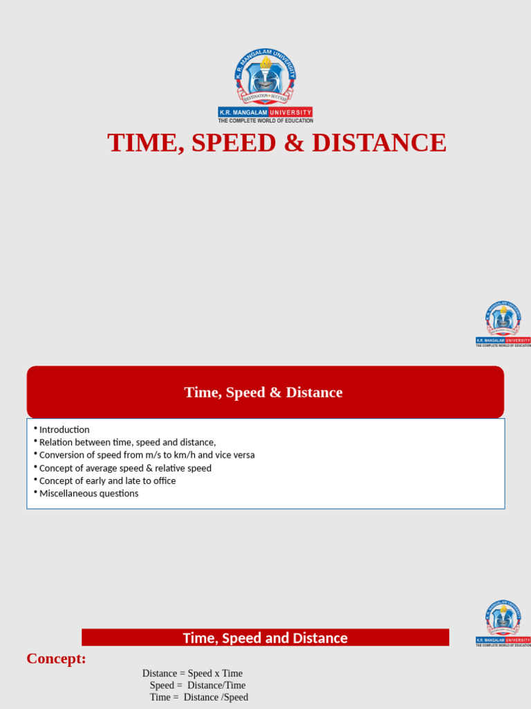 Time, Speed, and Distance Problems | PDF | Speed
