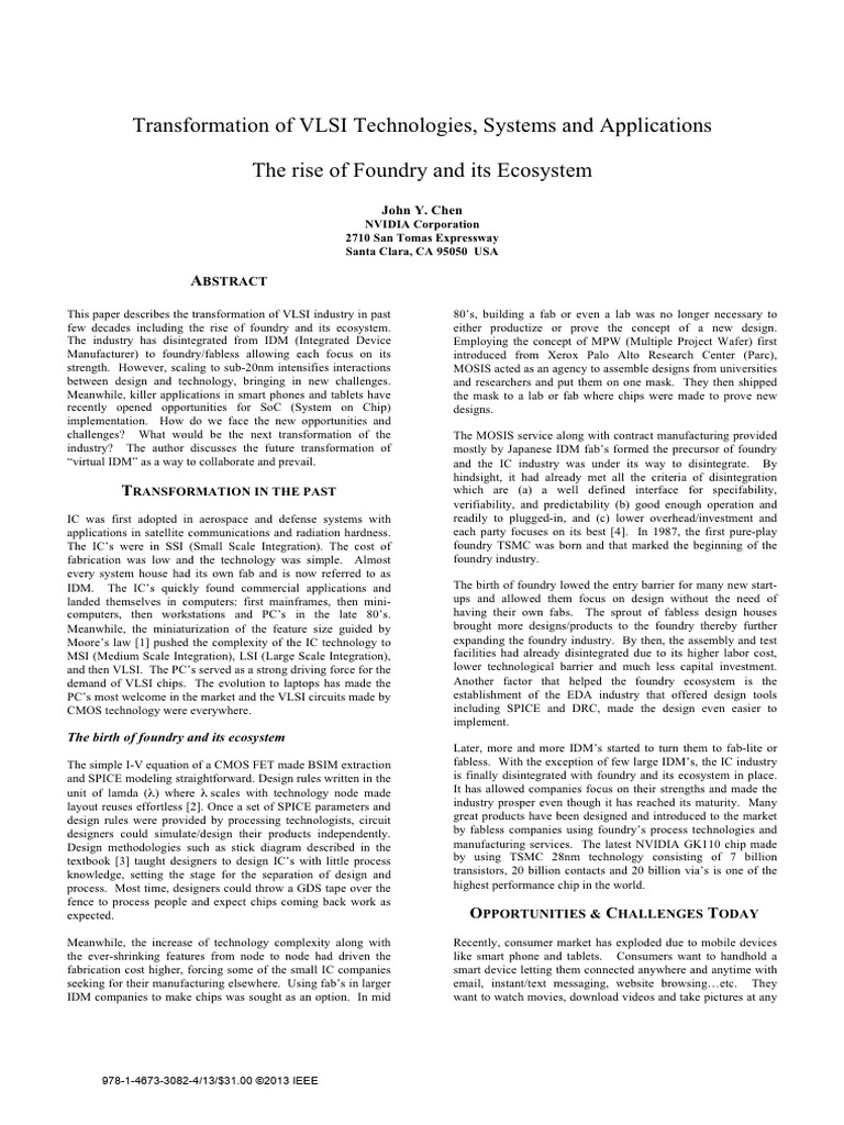 VLSI Industry Transformation Insights | PDF | Integrated Circuit ...