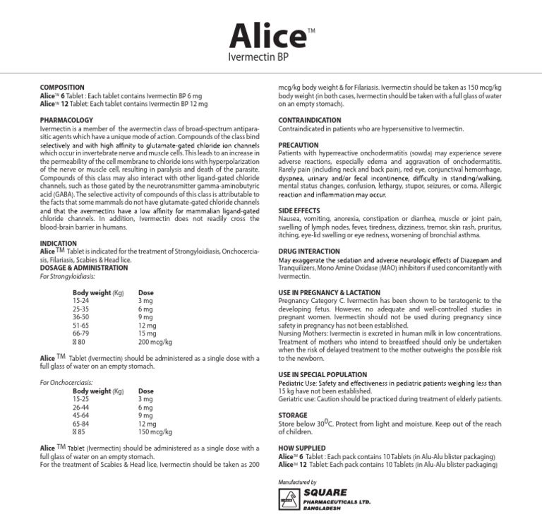Pdoc Alice Tablet DS | PDF | Medical Specialties | Drugs