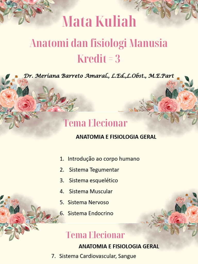 Materia Anatomi Fisiologi, Ibu Meriana | PDF