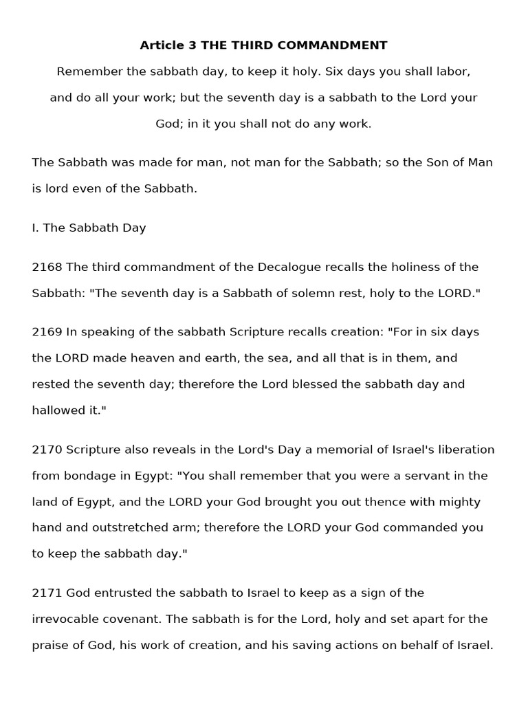 Understanding the Third Commandment | PDF | Eucharist | Jesus
