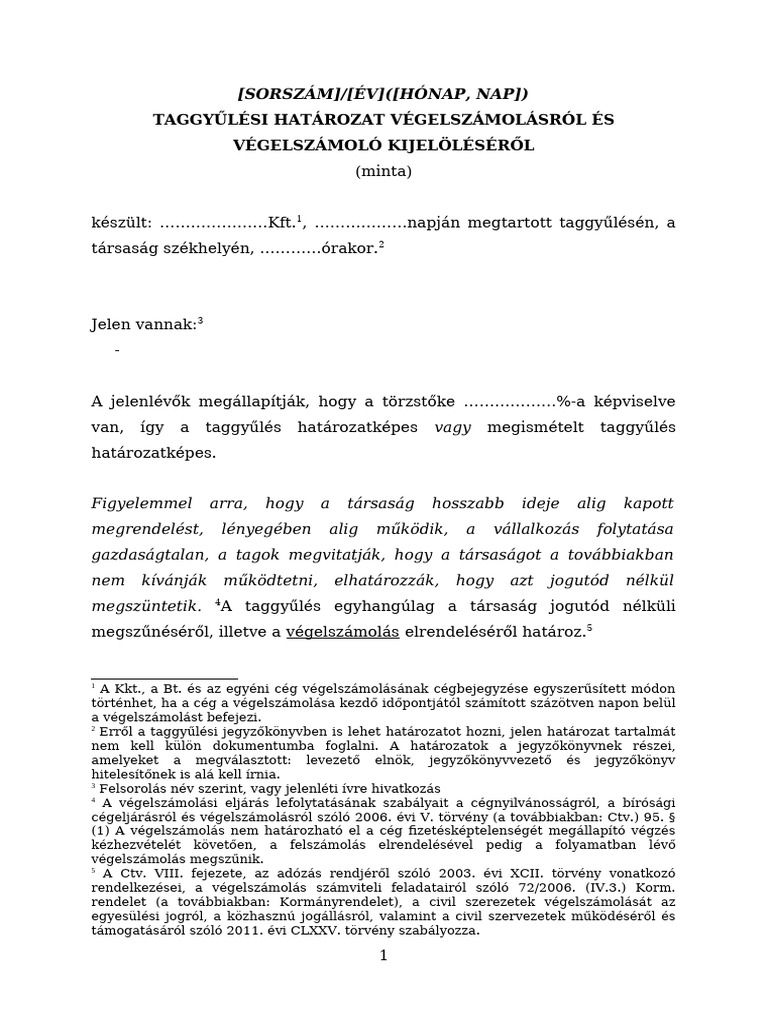 Végelszámolás Minta | PDF