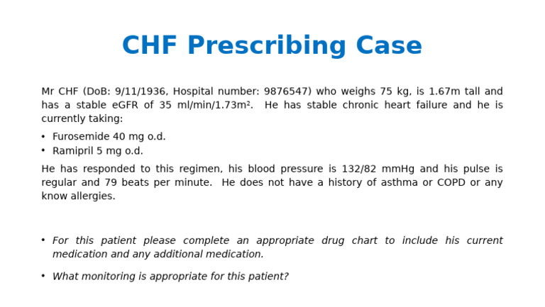 CHF Prescribing Case | PDF