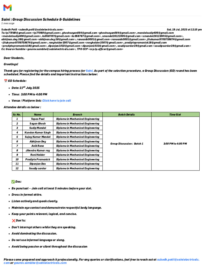 Saini Group Discussion Guidelines | PDF | Human Communication
