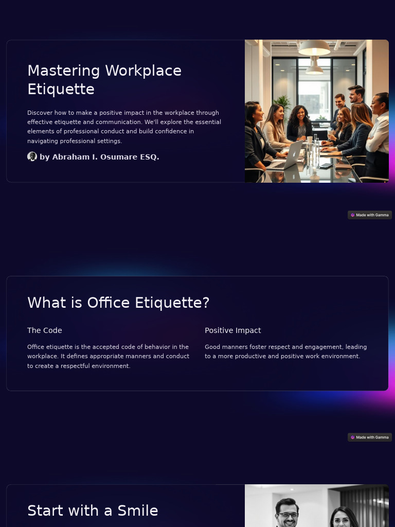 Mastering Workplace Etiquette Guide | PDF | Etiquette | Conversation