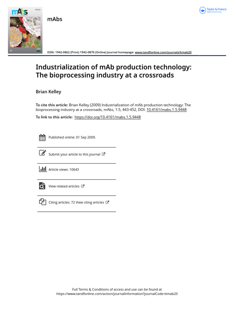 mAb Production Technology Evolution | PDF | Protein Purification ...