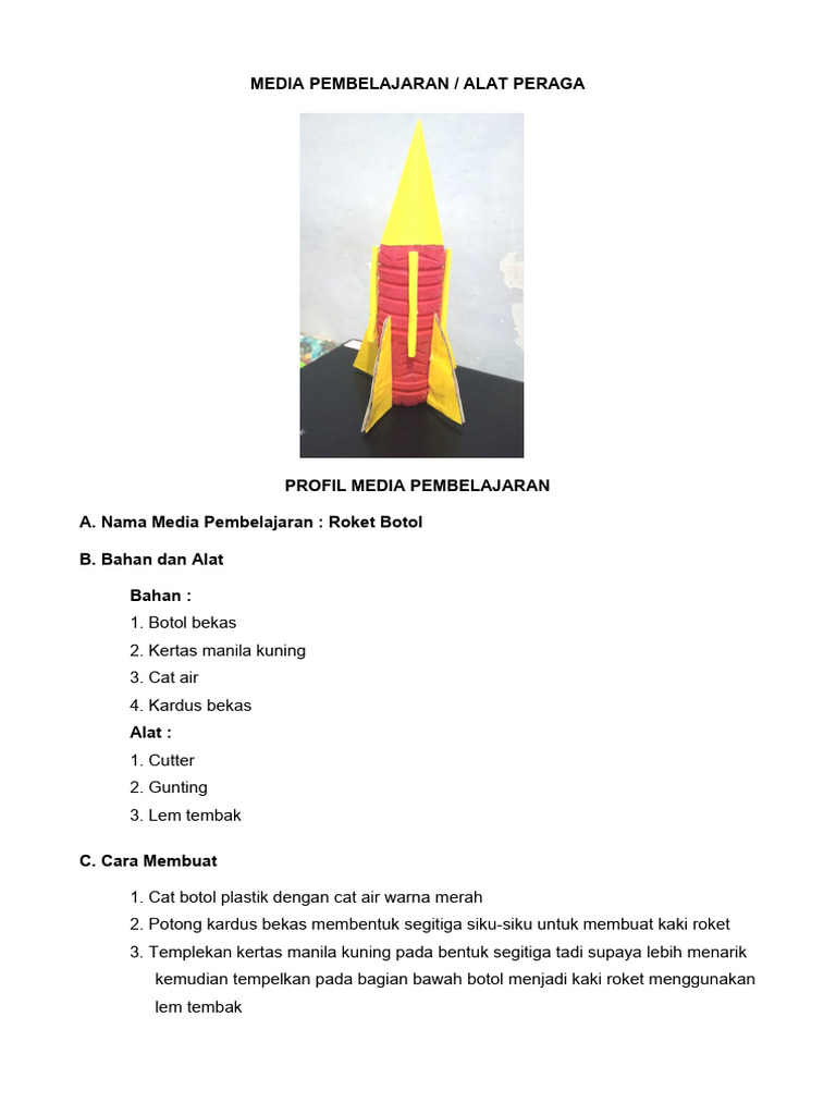 Cara Membuat Roket Botol untuk Anak | PDF