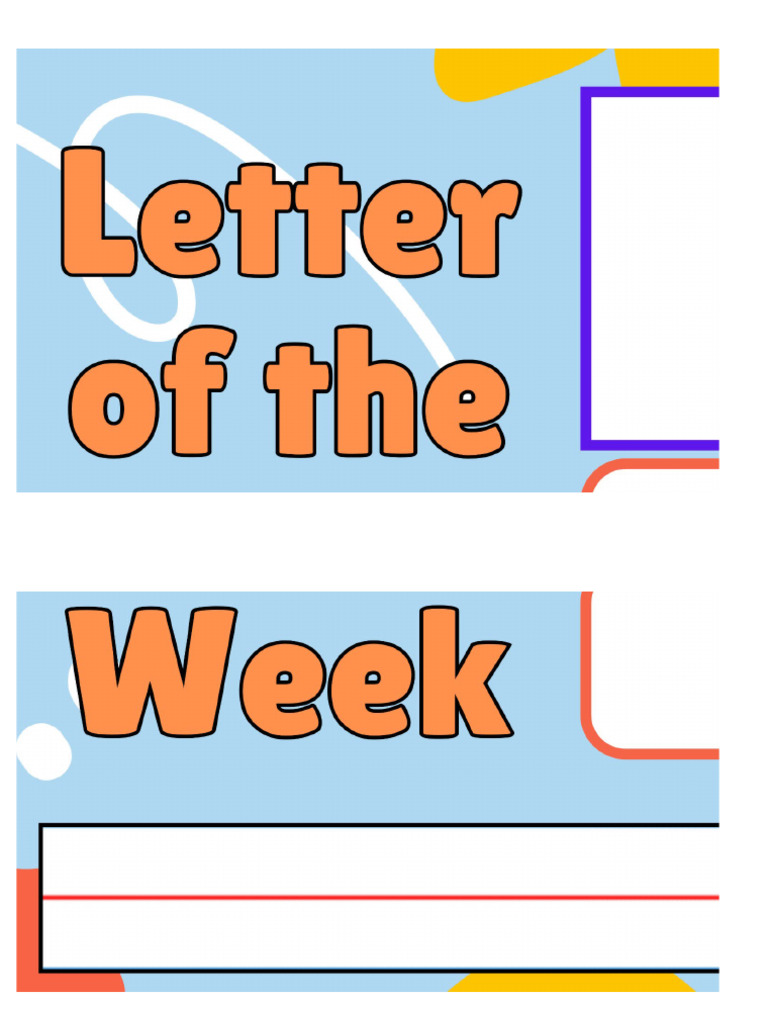 Letter of the Week Poster | PDF
