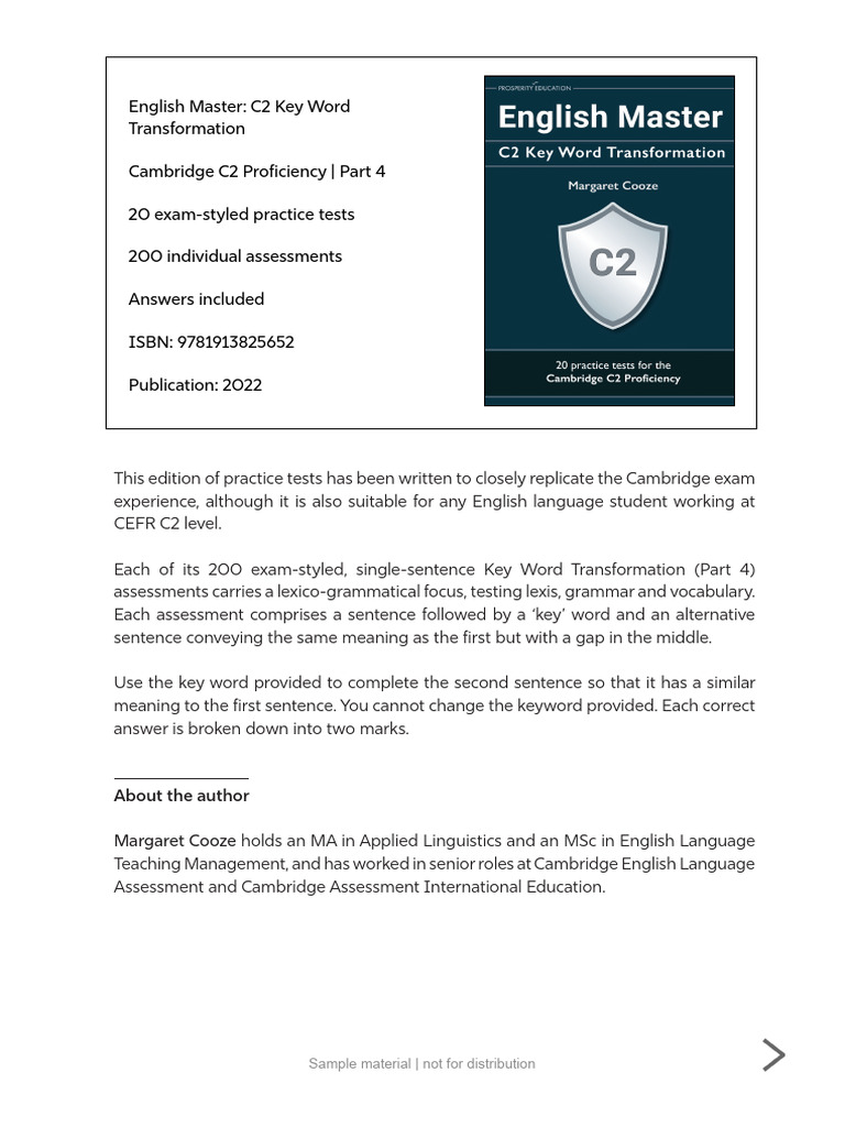 C2 Key Word Transformation Practice Tests | PDF | Linguistics | Human ...