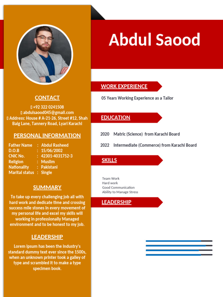Tailoring Experience of Abdul Saood | PDF