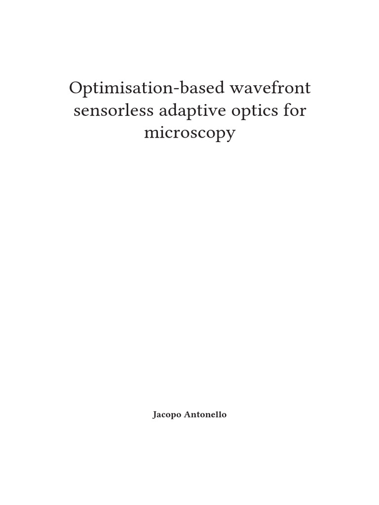 Optimisation-Based Wavefront Sensorless Adaptive Optics For Microscopy ...
