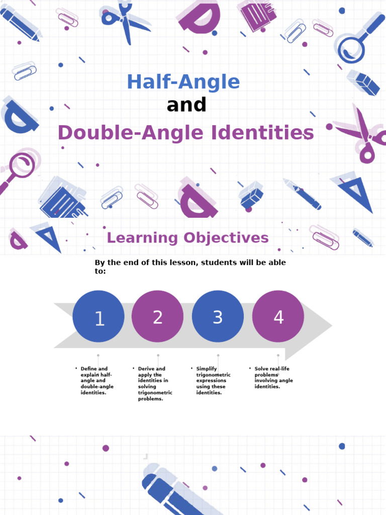 Half-Angle and Double-Angle Identities | PDF | Trigonometric Functions | Pi