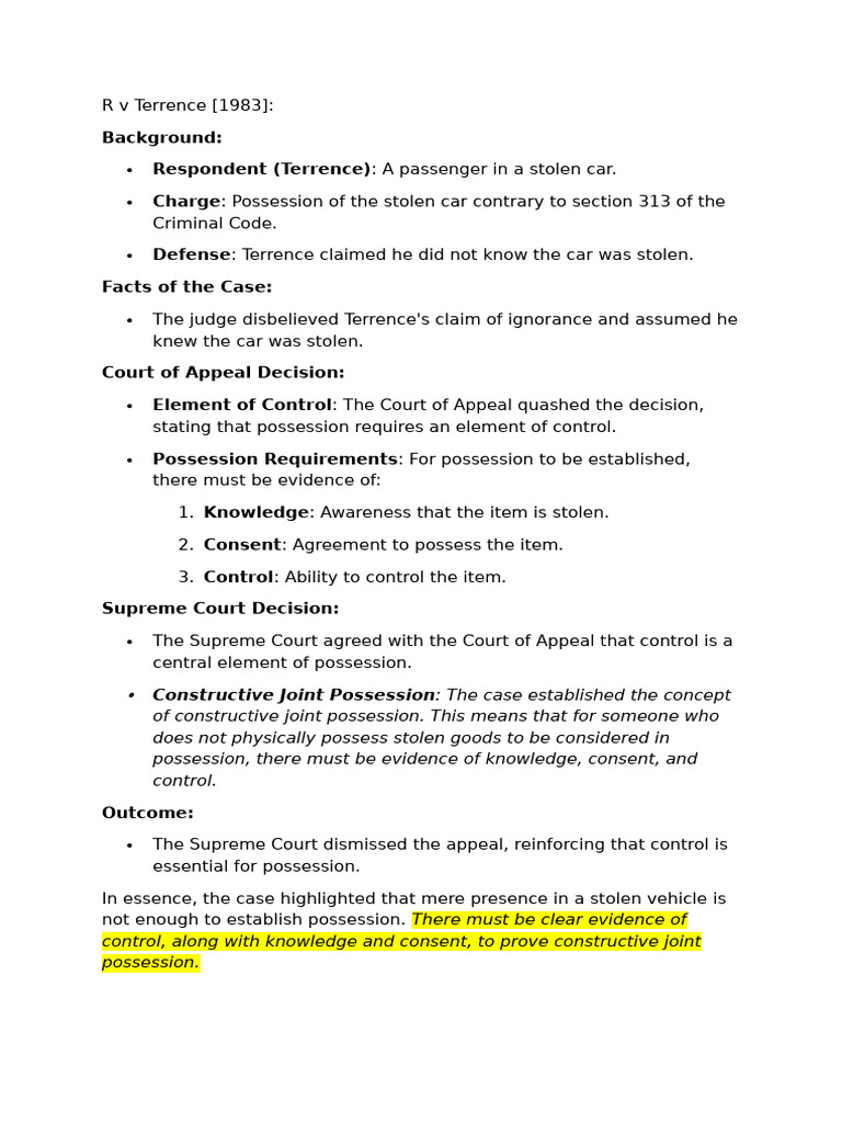 Constructive Joint Possession Explained | PDF