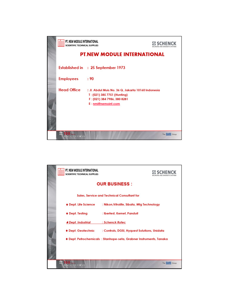 Schenck RoTec: Balancing Solutions Overview | PDF | Manufactured Goods
