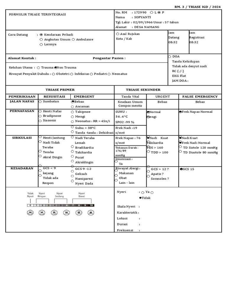 Formulir Triase IGD 2024 | PDF