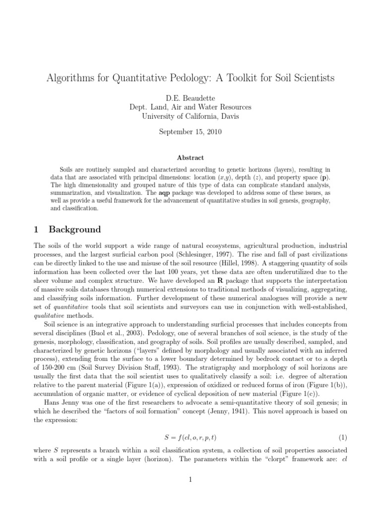 Quantitative Soil Analysis Toolkit | PDF | Soil | Matrix (Mathematics)