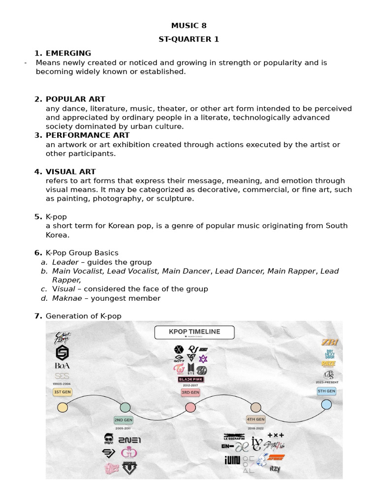 Music and Arts 8 ST Quarter 1 | PDF | Performing Arts | Musicology
