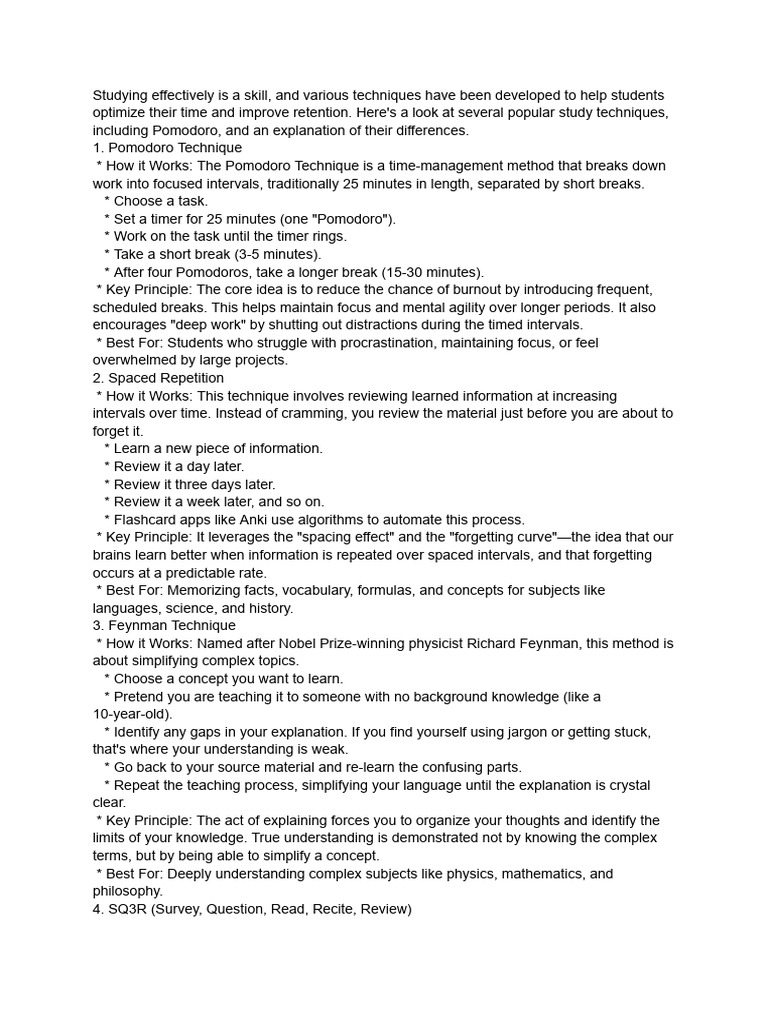 Effective Study Techniques Explained | PDF | Cognitive Science ...