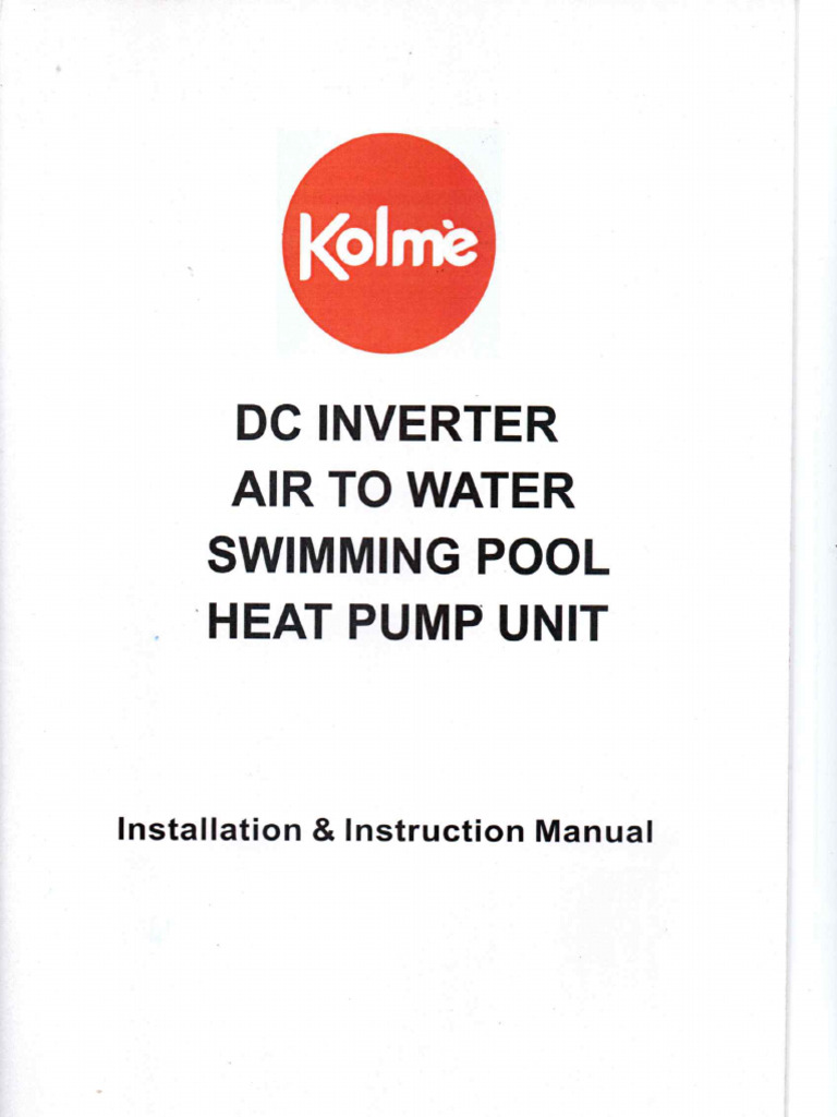 Manual Book Kolme Swimmingpool | PDF