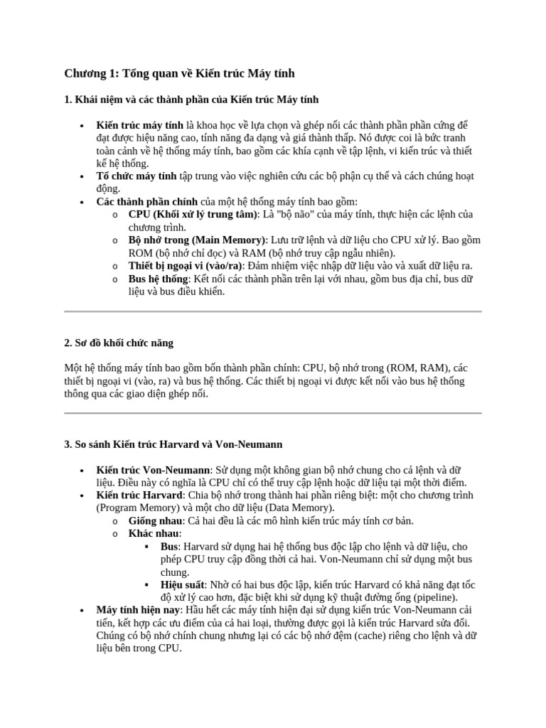 Ôn Tập Lý Thuyết KTMT | PDF