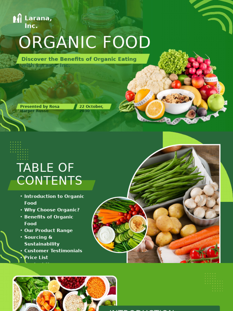 Benefits of Organic Food Explained | PDF | Organic Foods | Foods