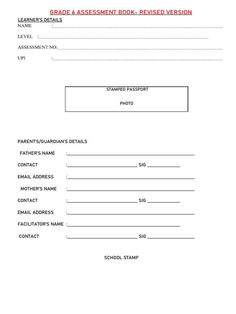 Grade 6 Assessment Book Overview | PDF | Jesus