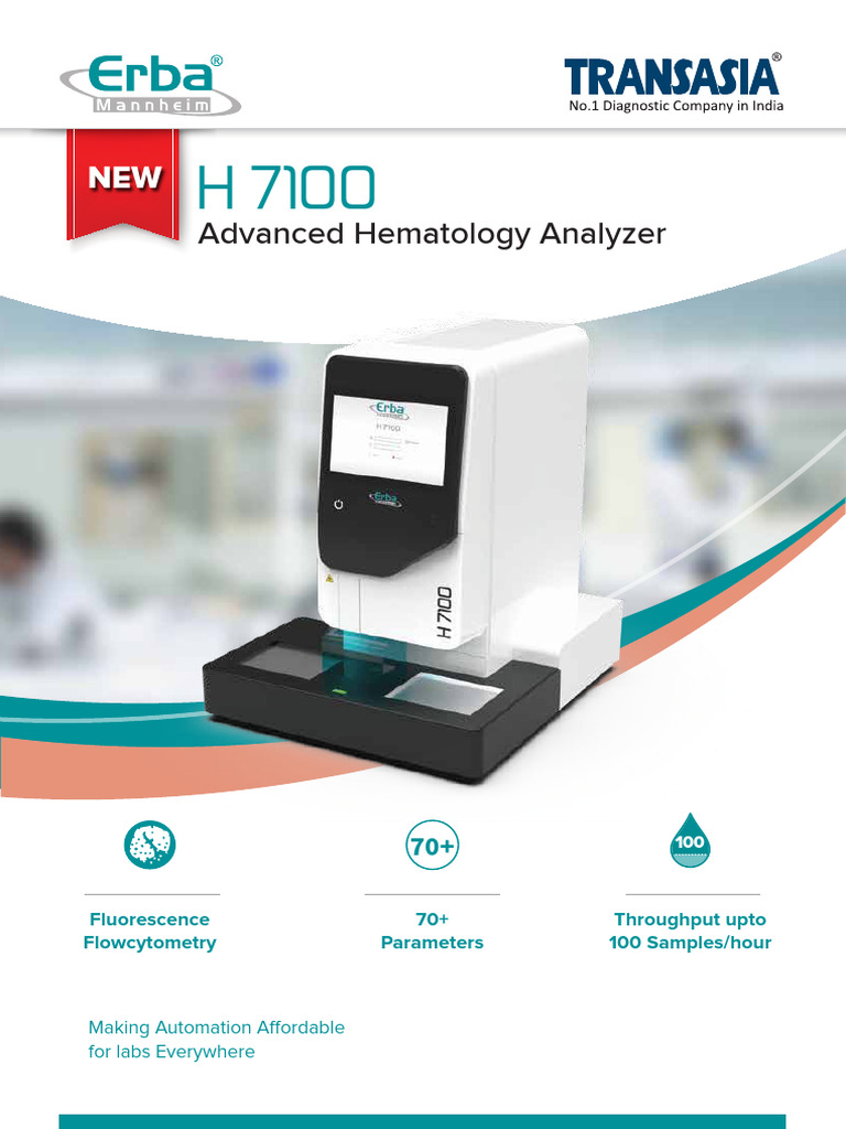 Erba H7100 Advanced Hematology Analyzer | PDF | Anemia | Medical ...