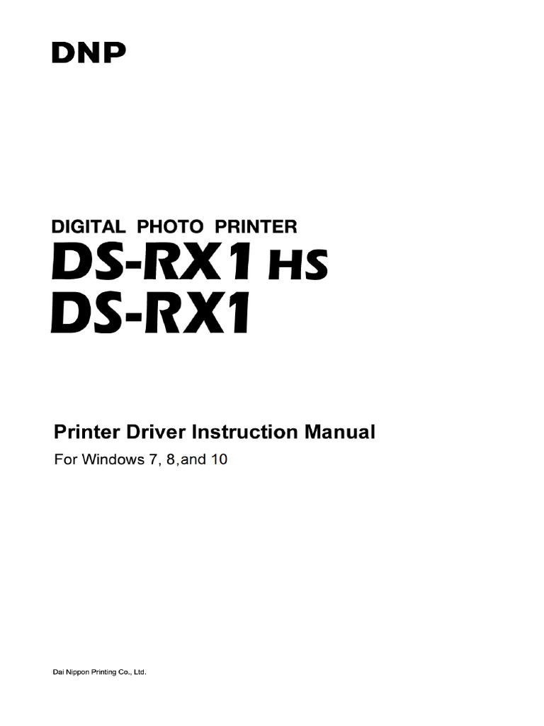 DS-RX1 Printer Driver Installation Guide | PDF | Page Layout | Printer ...