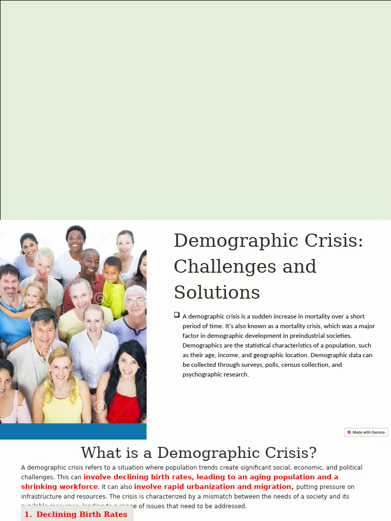 Demographic Crisis: Causes and Solutions | PDF | Cost Of Living ...