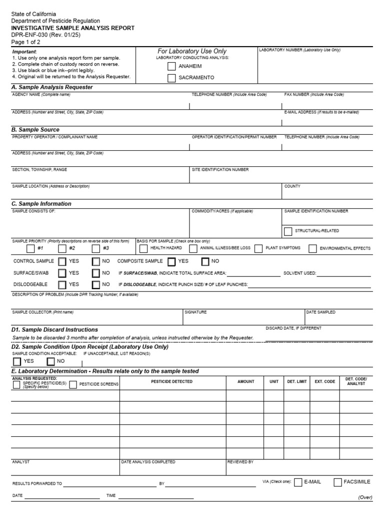 California Pesticide Sample Analysis Report | PDF | Mass Spectrometry