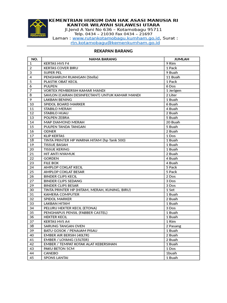 Rekap Barang | PDF