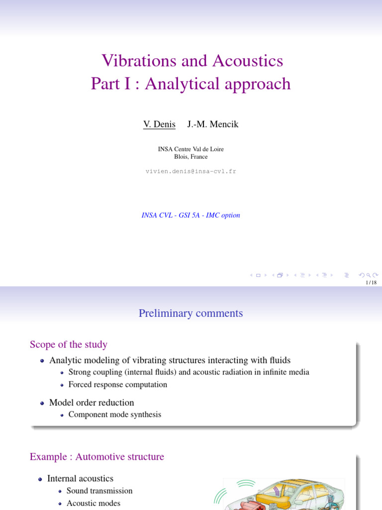 Analytical Modeling of Vibrations and Acoustics | PDF | Bending | Mechanics
