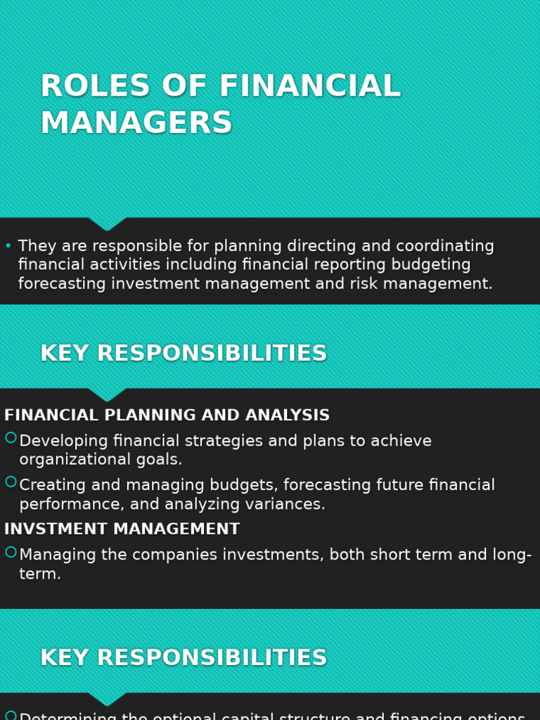 Roles of Financial Managers | PDF